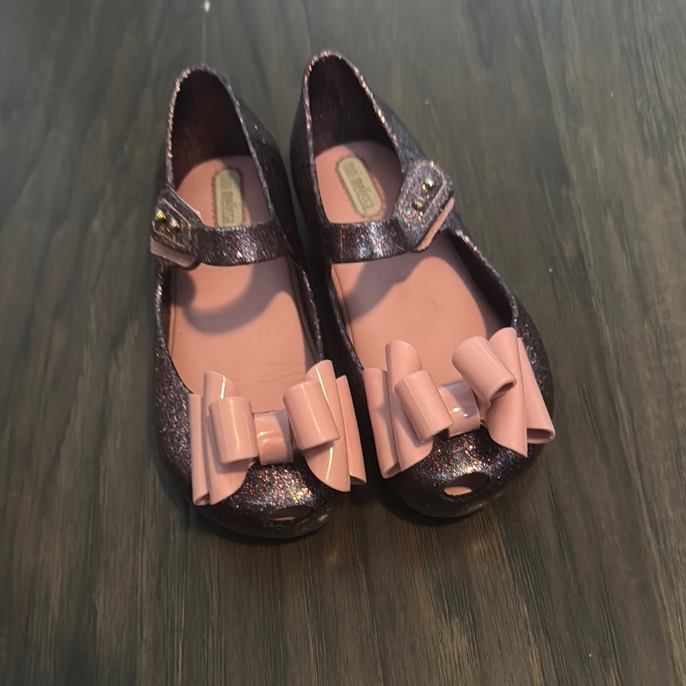Mini Melissa Purple and Pink Dress Shoes with Bow